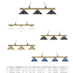 灯饰设计 Z-Lite 2022年欧美台球馆灯具设计素材图片
